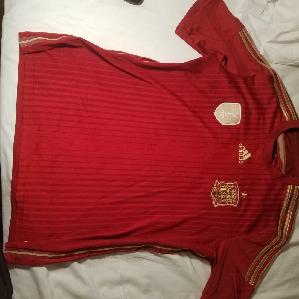 Adidas climate control large red soccer shirt